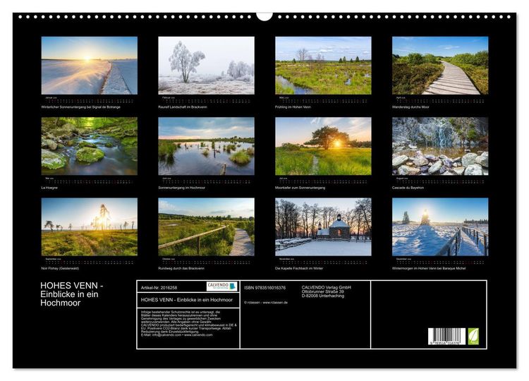 Produktbild: HOHES VENN - Einblicke in ein Hochmoor (Wandkalender 2026 DIN A2 quer), CALVENDO Monatskalender
