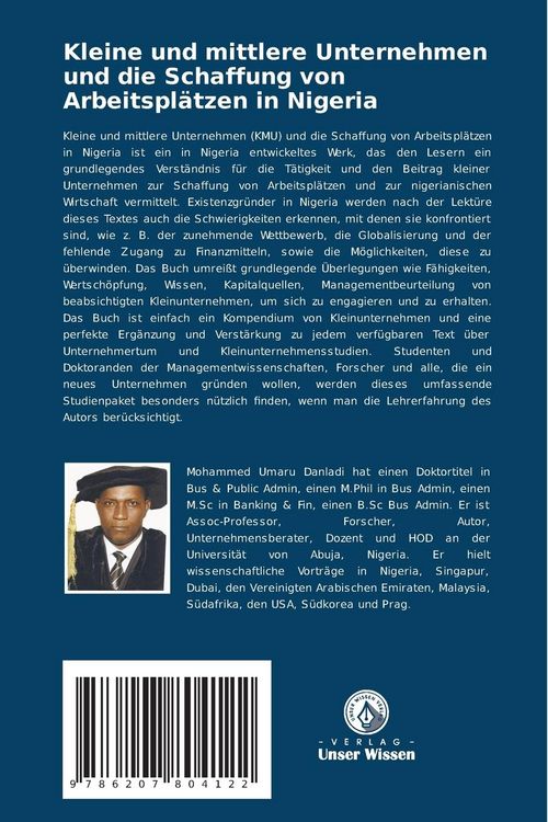 Produktbild: Kleine und mittlere Unternehmen und die Schaffung von Arbeitspl&auml;tzen in Nigeria
