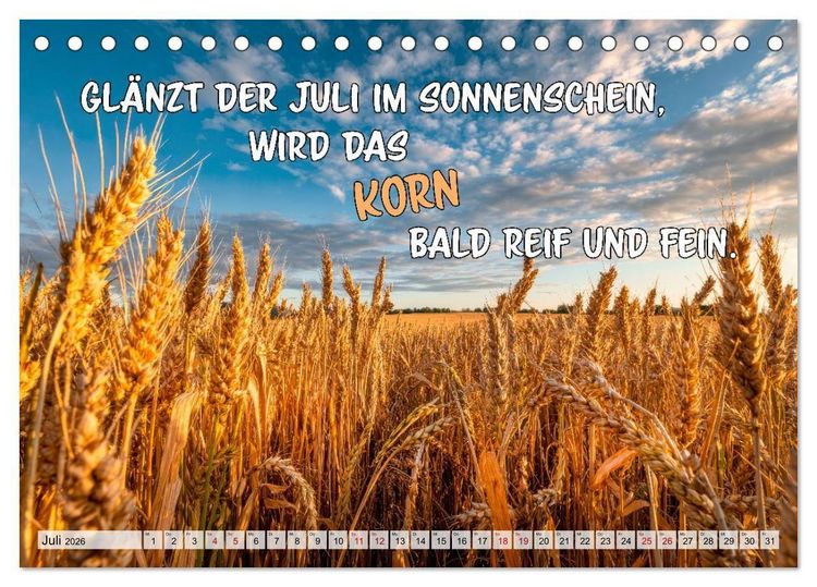 Produktbild: Bauernweisheiten - Stimmen der Natur (Tischkalender 2026 DIN A5 quer), CALVENDO Monatskalender