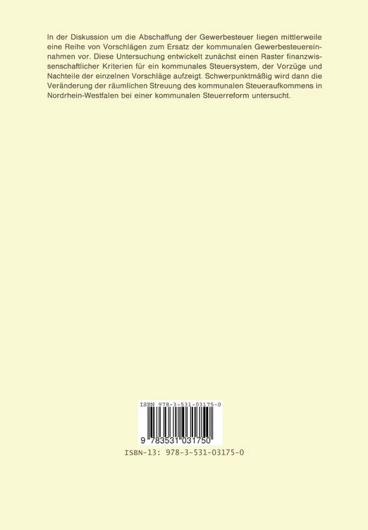 Produktbild: Probleme und M&ouml;glichkeiten einer Substituierung der Gewerbesteuer