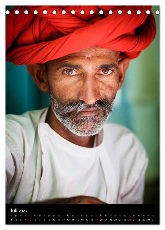 Produktbild: Portraits aus Indien (Tischkalender 2026 DIN A5 hoch), CALVENDO Monatskalender