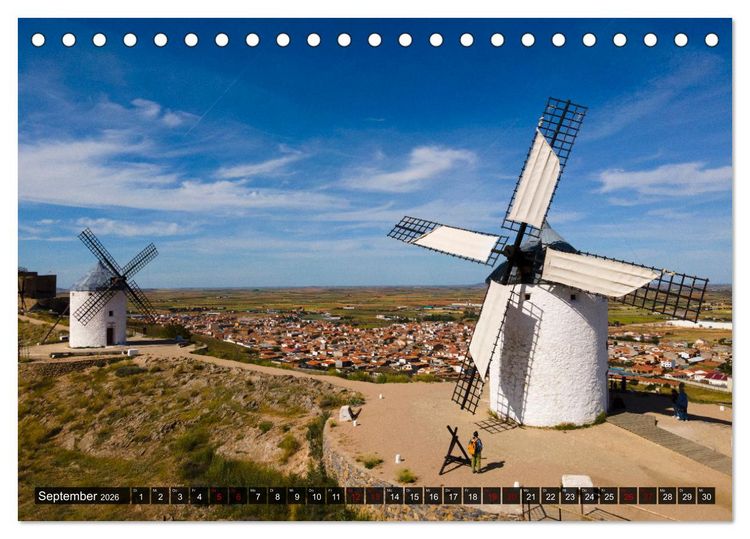 Produktbild: Windm&uuml;hlen in La Mancha (Tischkalender 2026 DIN A5 quer), CALVENDO Monatskalender