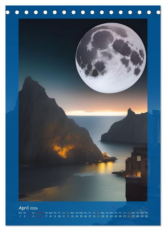 Produktbild: Moonlit Fantasies (Desk Calendar 2026 DIN A5 portrait), CALVENDO 12 Month DeskCalendar