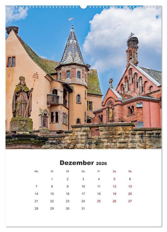 Produktbild: Eguisheim - Postkartenidylle (Wandkalender 2026 DIN A2 hoch), CALVENDO Monatskalender