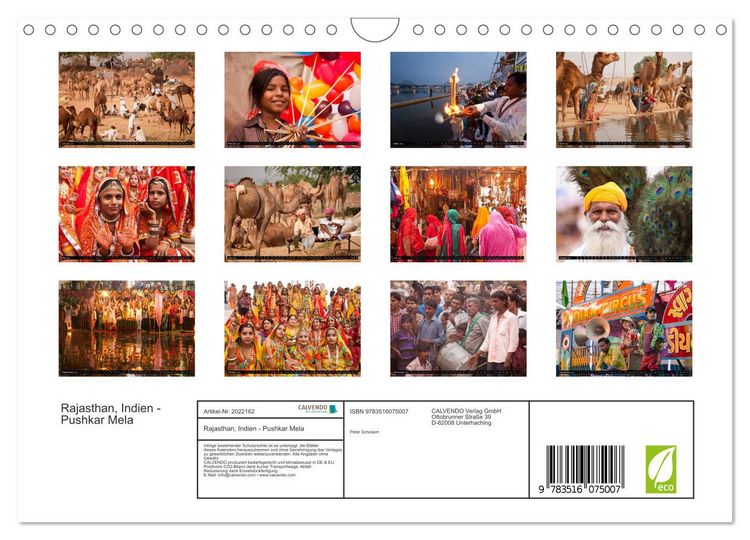 Produktbild: Rajasthan, Indien - Pushkar Mela (Wandkalender 2026 DIN A4 quer), CALVENDO Monatskalender