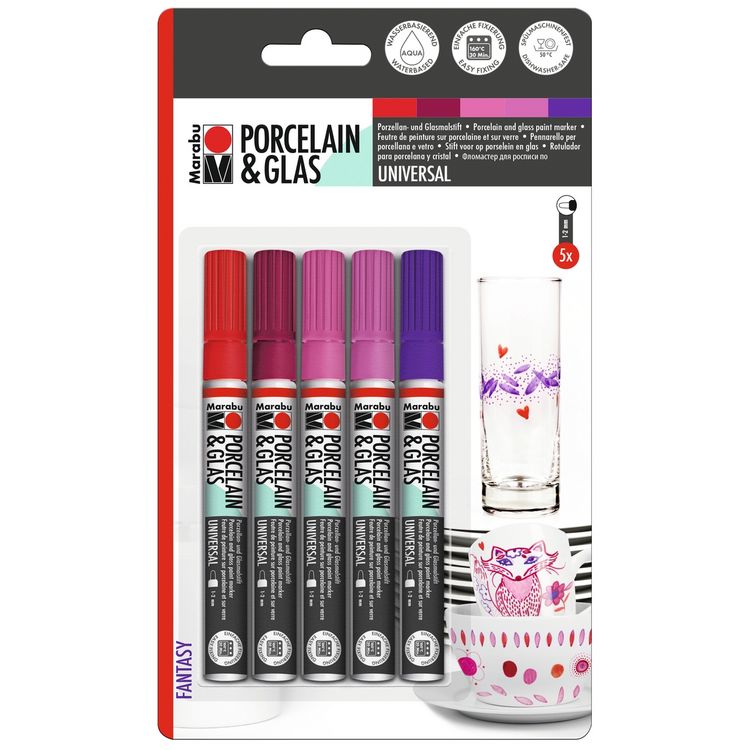 Produktbild: Marabu Porcelain & Glas Painter Fantasy 5 Teile