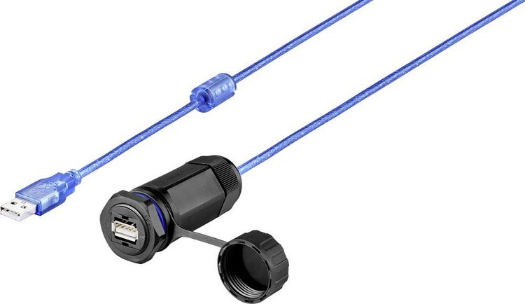 Produktbild: Renkforce USB 2.0 Kabel [1x USB 2.0 Buchse A - 1x USB 2.0 Buchse A] 1.00m mit Schutzkappe