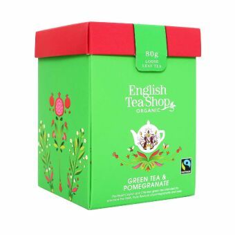 Produktbild: BIO Tee "Gr&uuml;ner Tee & Granatapfel", Lose Teemischung, Fairtrade, 80g Geschenk Box
