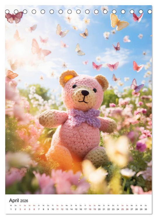 Produktbild: Teddy Abenteur - Ein Jahr mit geh&auml;kelten Freunden (Tischkalender 2026 DIN A5 hoch), CALVENDO Monatskalender