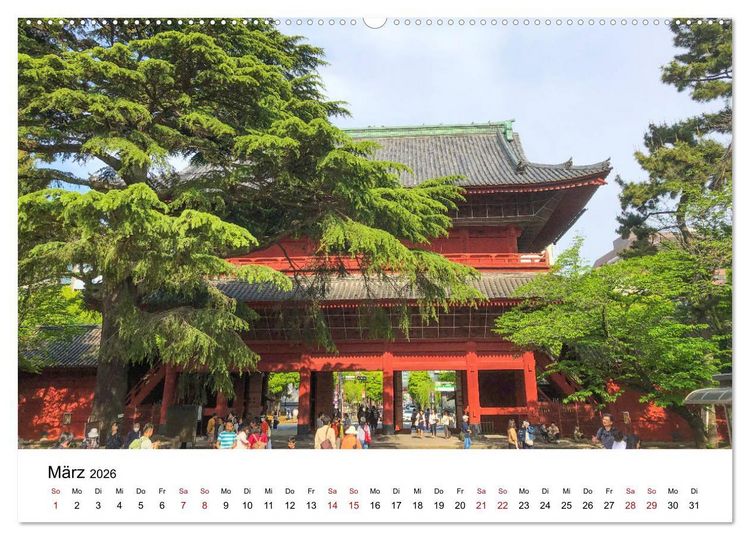 Produktbild: Tokio Kalender mit historischen Tempeln und Schreinen (Wandkalender 2026 DIN A2 quer), CALVENDO Monatskalender