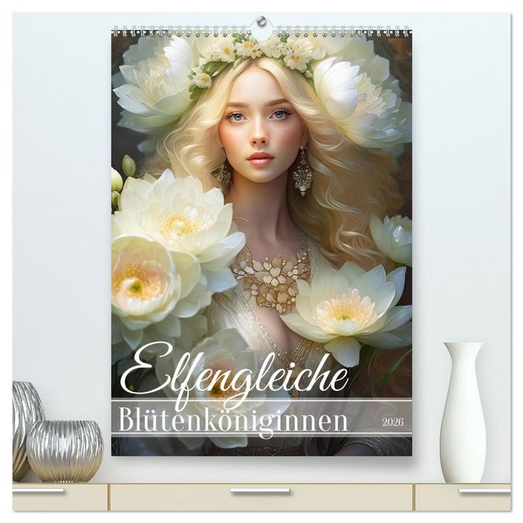 Produktbild: Elfengleiche Bl&uuml;tenk&ouml;niginnen (hochwertiger Premium Wandkalender 2026 DIN A2 hoch), Kunstdruck in Hochglanz
