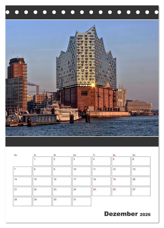Produktbild: Wahrzeichen Elphi (Tischkalender 2026 DIN A5 hoch), CALVENDO Monatskalender