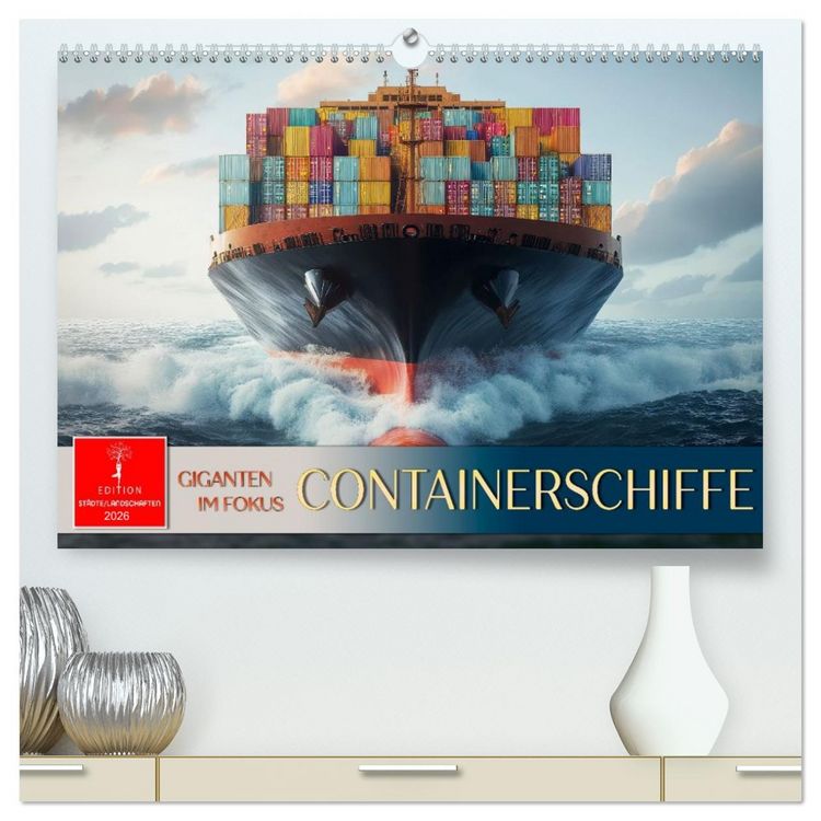 Produktbild: Containerschiffe - Giganten im Fokus (hochwertiger Premium Wandkalender 2026 DIN A2 quer), Kunstdruck in Hochglanz