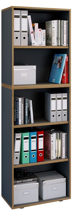 Produktbild: Holz B&uuml;ro Regal B&uuml;cher Ordner Salia 5fach B. 60 cm