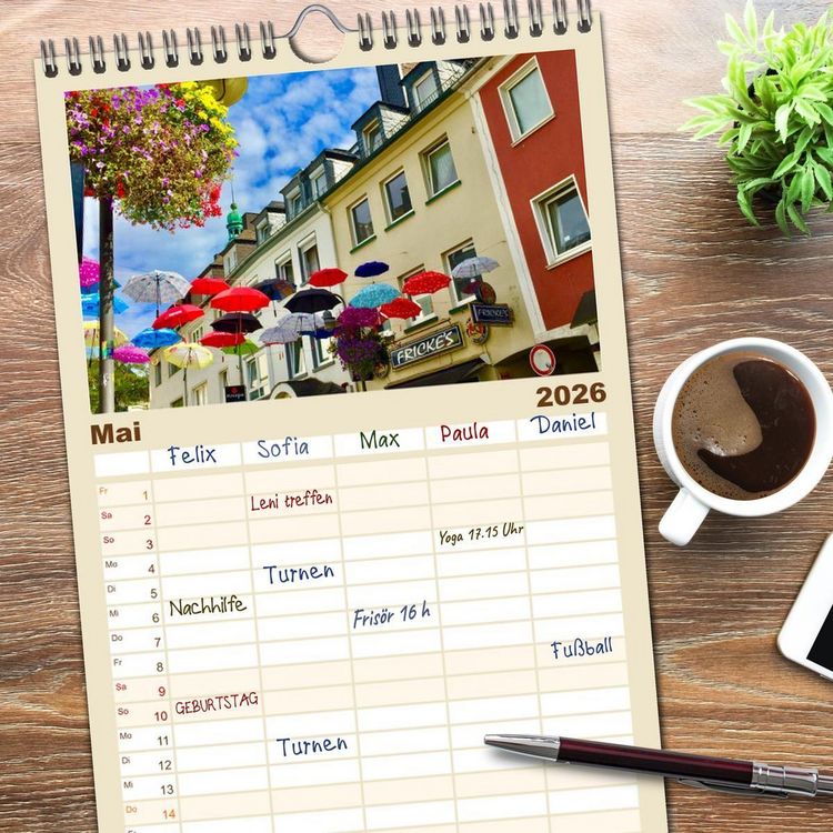 Produktbild: Familienplaner 2026 - SIEGEN Stadt auf acht Bergen mit 5 Spalten (Wandkalender, 21 x 45 cm) CALVENDO