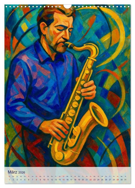 Produktbild: Saxophonisten. Eine Hommage an die Magie des Saxophons (Wandkalender 2026 DIN A3 hoch), CALVENDO Monatskalender