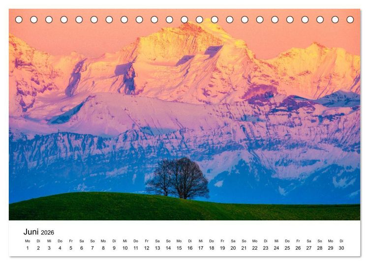 Produktbild: Wunderwelt Schweiz (Tischkalender 2026 DIN A5 quer), CALVENDO Monatskalender