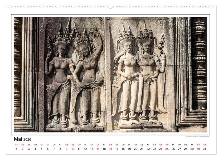 Produktbild: ANGKOR - IM REICH DER KHMER (hochwertiger Premium Wandkalender 2026 DIN A2 quer), Kunstdruck in Hochglanz