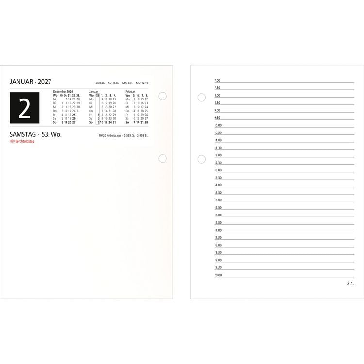 Produktbild: Umlegkalender 1T/2S 10,5x14,2 2027