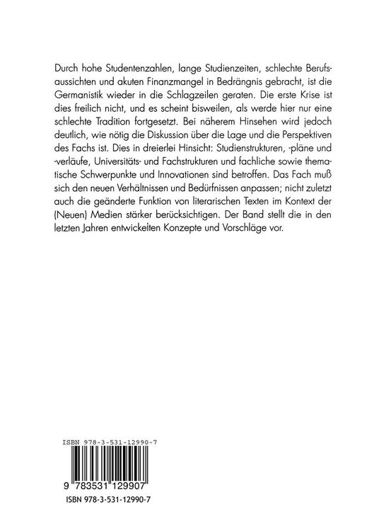 Produktbild: Perspektiven der Germanistik