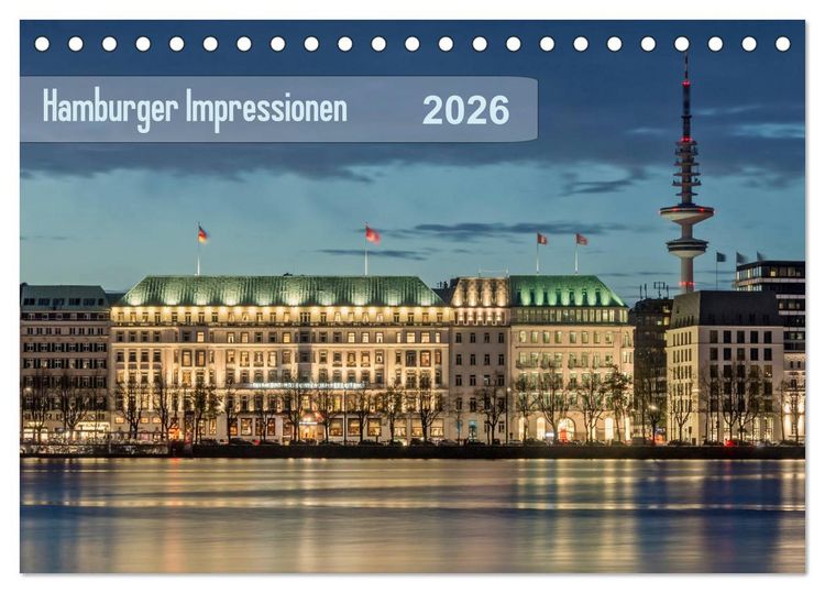 Produktbild: Hamburger Impressionen 2026 (Tischkalender 2026 DIN A5 quer), CALVENDO Monatskalender