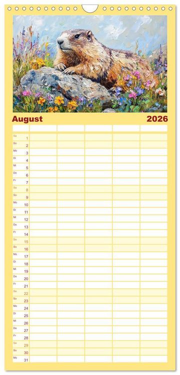 Produktbild: Familienplaner 2026 - Wilde Sch&ouml;nheiten. Ein Jahr mit majest&auml;tischen Tieren mit 5 Spalten (Wandkalender, 21 x 45 cm) CALVENDO