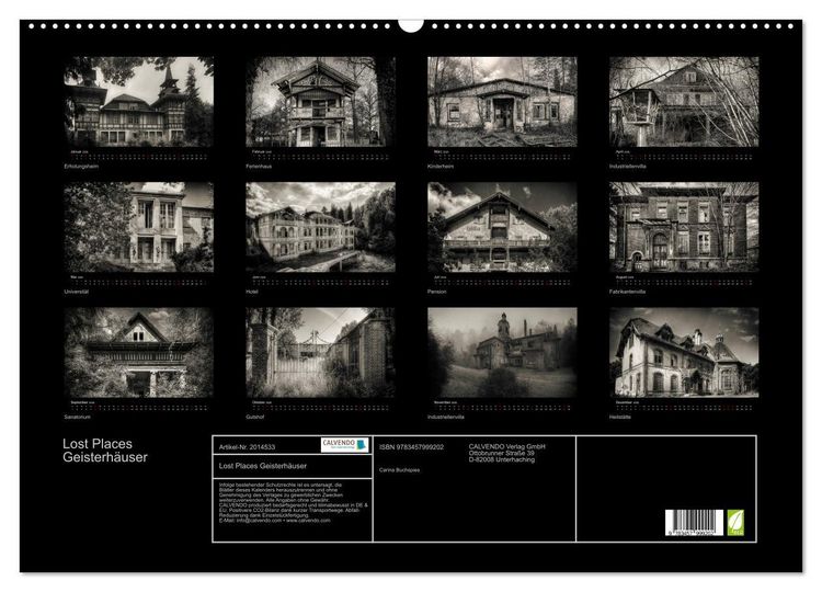 Produktbild: Lost Places Geisterh&auml;user (Wandkalender 2026 DIN A2 quer), CALVENDO Monatskalender