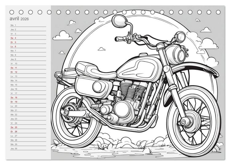 Produktbild: V&eacute;hicules motoris&eacute;s (Calendrier de bureau 2026 DIN A5 vertical), CALVENDO calendrier mensuel