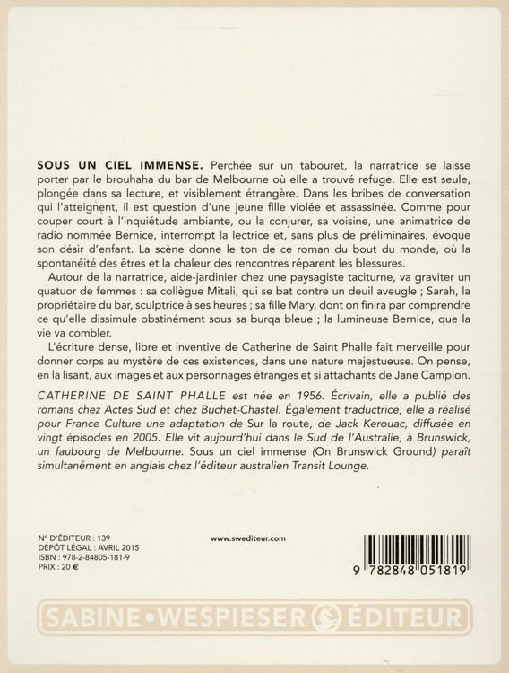Produktbild: Sous un ciel immense