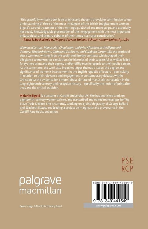 Produktbild: Women of Letters, Manuscript Circulation, and Print Afterlives in the Eighteenth Century