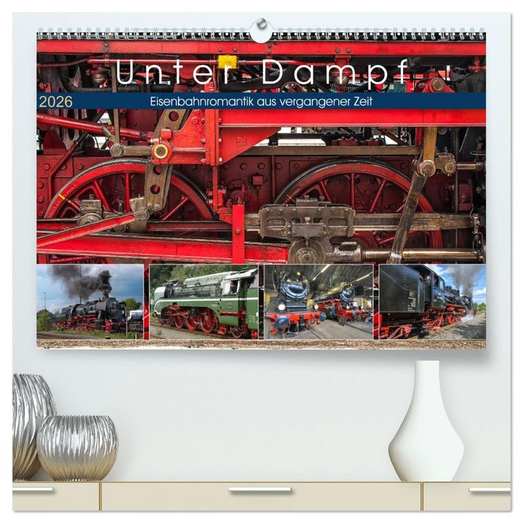 Produktbild: Unter Dampf - Eisenbahnromantik aus vergangener Zeit (hochwertiger Premium Wandkalender 2026 DIN A2 quer), Kunstdruck in Hochglanz