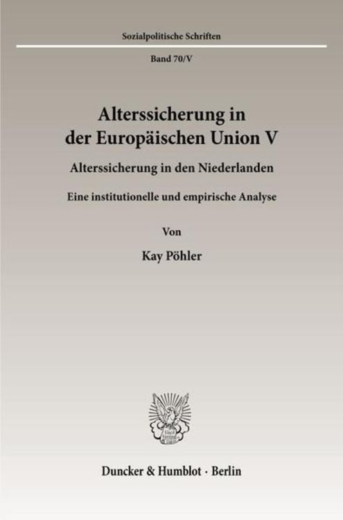 Produktbild: Alterssicherung in der Europ&auml;ischen Union V.