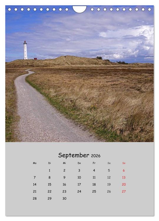Produktbild: D&auml;nemarks Westk&uuml;ste 2026 (Wandkalender 2026 DIN A4 hoch), CALVENDO Monatskalender