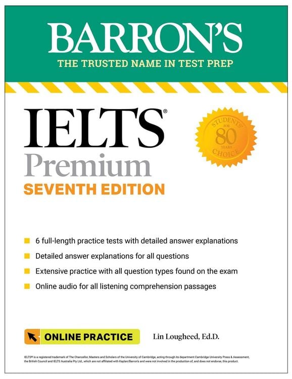 Produktbild: IELTS Premium: 6 Practice Tests + Comprehensive Review + Online Audio, Seventh Edition