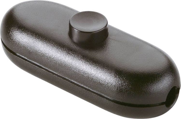 Produktbild: InterB&auml;r Schnurschalter Schwarz 1 x Aus/Ein 2A 1St.