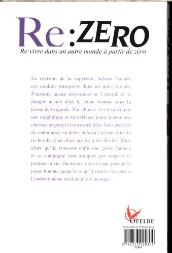 Produktbild: Re:zero : re:vivre dans un autre monde &agrave; partir de z&eacute;ro