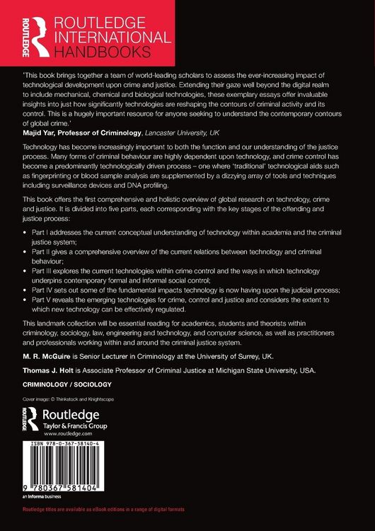 Produktbild: The Routledge Handbook of Technology, Crime and Justice