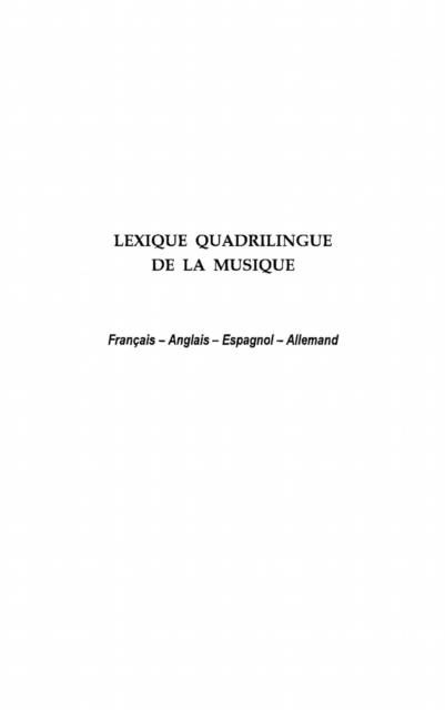 Produktbild: Lexique quadrilingue de la musique