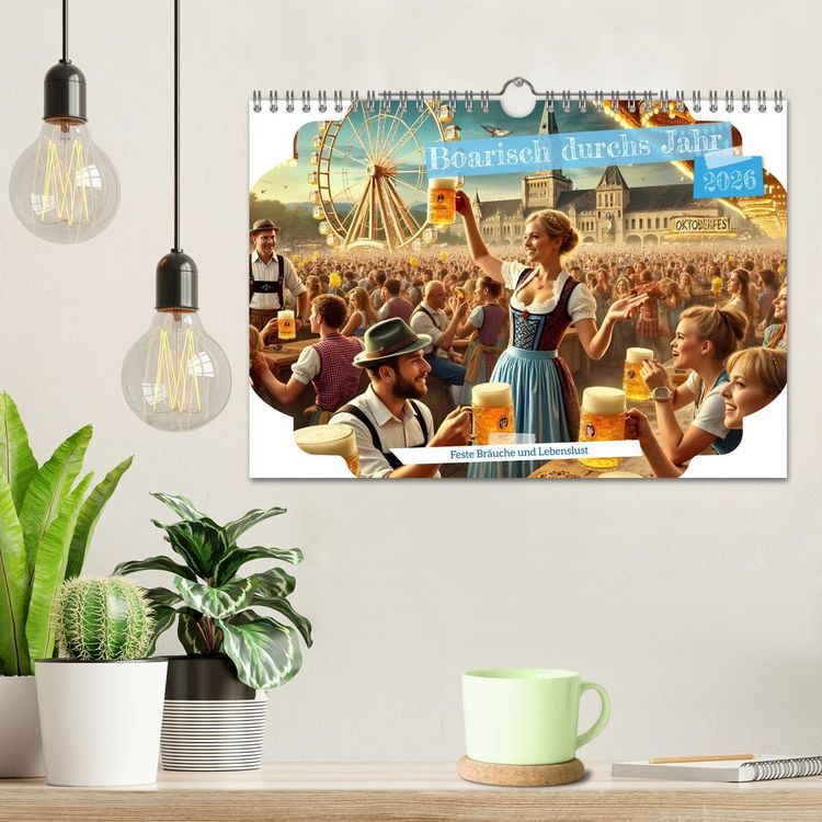 Produktbild: Boarisch durchs Jahr - Feste Br&auml;uche und Lebenslust (Wandkalender 2026 DIN A4 quer), CALVENDO Monatskalender