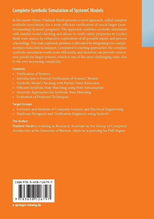 Produktbild: Complete Symbolic Simulation of SystemC Models