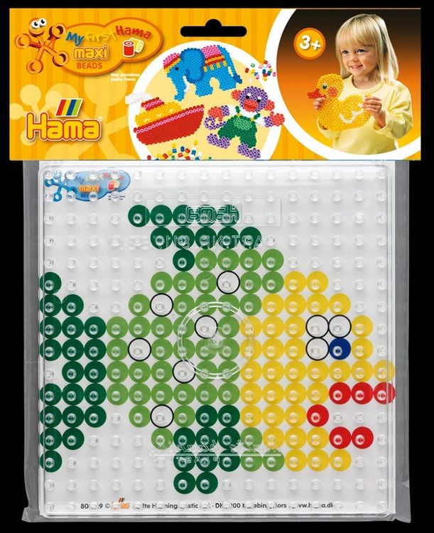 Produktbild: Beutel mit Stiftplatte gro&szlig;es Quadrat + Vorlage, Maxiperlen