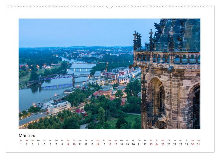 Produktbild: Blue Times - Magdeburg (Wandkalender 2026 DIN A2 quer), CALVENDO Monatskalender