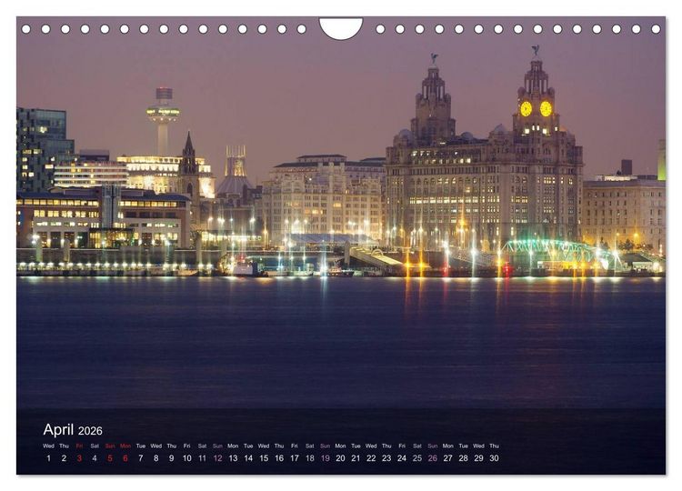 Produktbild: Liverpool - Water and Light (Wall Calendar 2026 DIN A4 landscape), CALVENDO 12 Month Wall Calendar