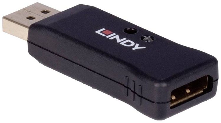 Produktbild: LINDY 32118 DisplayPort EDID Emulator [1x DisplayPort Stecker - 1x DisplayPort Buchse] Schwarz 4K UHD