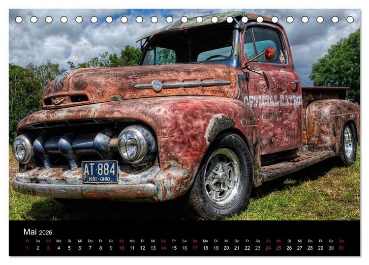 Produktbild: Au&szlig;ergew&ouml;hnliche Autos - Hot Rods (Tischkalender 2026 DIN A5 quer), CALVENDO Monatskalender