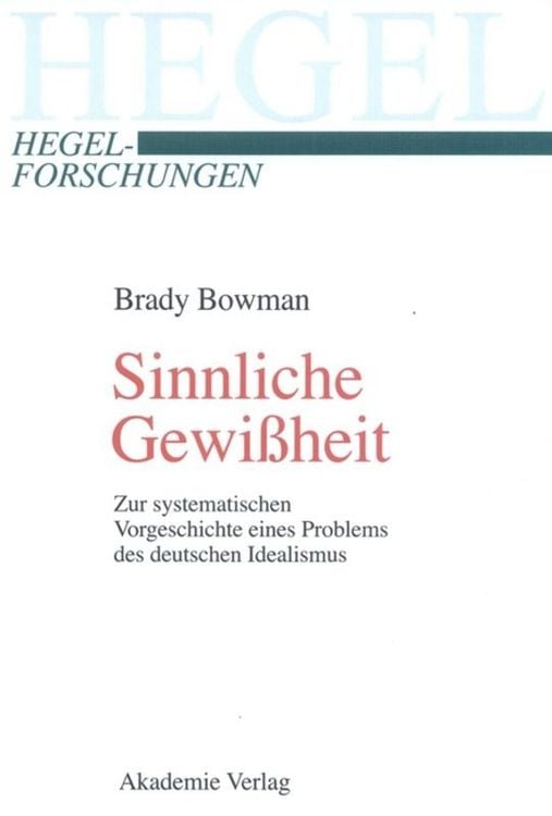 Produktbild: Sinnliche Gewißheit