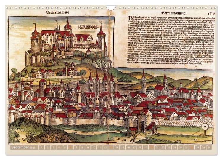 Produktbild: St&auml;dte mit Geschichte: Historische Zeichnungen, Stiche, Drucke (Wandkalender 2026 DIN A3 quer), CALVENDO Monatskalender
