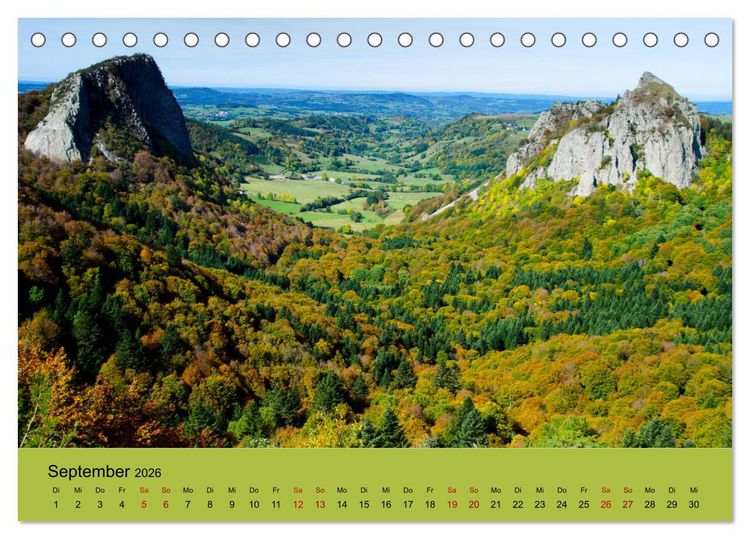 Produktbild: Naturparadies Auvergne (Tischkalender 2026 DIN A5 quer), CALVENDO Monatskalender