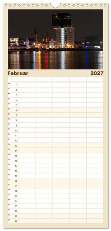 Produktbild: Familienplaner 2027 - K&ouml;ln bei Nacht mit 5 Spalten (Wandkalender, 21 x 45 cm) CALVENDO