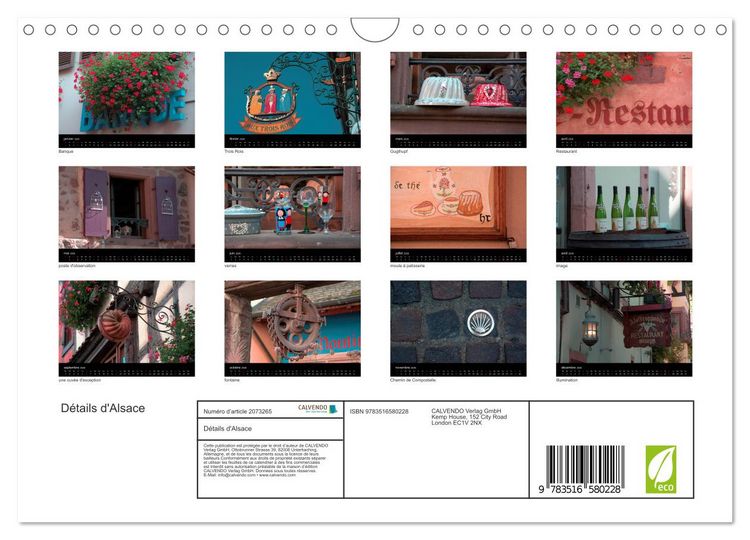Produktbild: D&eacute;tails d'Alsace (Calendrier mural 2026 DIN A4 vertical), CALVENDO calendrier mensuel